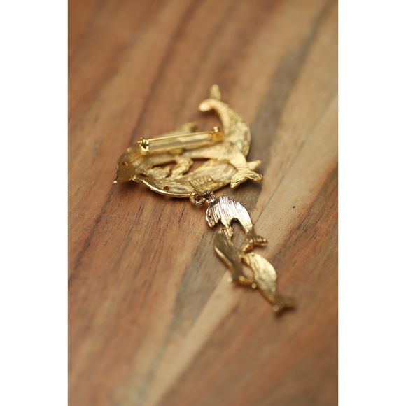 Vintage 1980's UltraCraft Dolphin Brooch - Picture 4 of 5